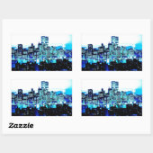 ブルーニューヨーク 長方形シール (シート)