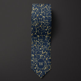 ブルーニューラルネットワークパターン ネクタイ