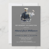 ブルーネイバルシルーエット退職金 招待状 (正面)