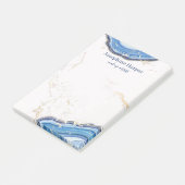 ブルーネイビエレガントージード金ゴールドグリッターマーブルアゲート ポストイット (アングル)