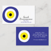 ブルーネイビーイエロースピリチュアルイブアイビーズアムレット 名刺 (正面/裏面)