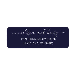 ブルーネイビーエレガントミニマシンプルリスト結婚スクリプト ラベル