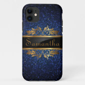 ブルーネイビーグリッターシークインiPhone 5 Mateタフ™ケース Case-Mate iPhoneケース (裏面)