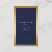 ブルーネイビーゴールデンフレミニマルーム抽象芸術垂直 名刺 (裏面)