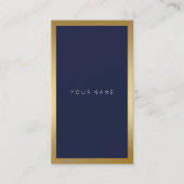 ブルーネイビーゴールデンフレミニマルーム抽象芸術垂直 名刺 (正面)