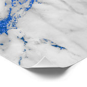 ブルーネイビーサファイアホワイトグレーストーン大理石 ポスター (コーナー)