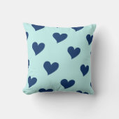 ブルーネイビースイートコージーロマンモダンムシックハート クッション (正面)
