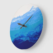 ブルーネイビーターコイズウォーター抽象芸術アートウォールクロック ラージ壁時計 (傾斜)
