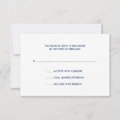 ブルーネイビーツリーオブライフバー(ユダヤ教の)バル・ミツバーRSVP 出欠カード (裏面)