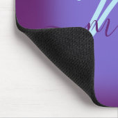 ブルーネイビーパープル名ミニマルモノグラム マウスパッド (コーナー)
