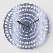 ブルーネイビービップグレーシルバーダイヤモンドインフィニティ ラージ壁時計 (正面)