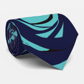 ブルーネイビーブルーバラ花柄 ネクタイ (ロール)