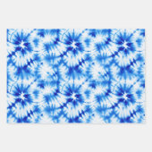 ブルーネイビーホワイトストライプ絞り染め ラッピングペーパーシート (正面3)