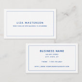 ブルーネイビーホワイト代替医療ミニマル 名刺 (正面/裏面)