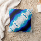 ブルーネイビーホワイト対角モザイク地中海のク クッション (ブランケット)