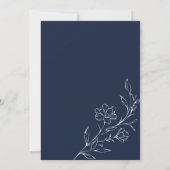 ブルーネイビーボホーワイルドフラワーブライダルシャワー 招待状 (裏面)