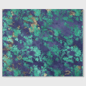 ブルーネイビーミントグリーンフローラグランジーシャビーシック ラッピングペーパー (フラット)