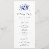 ブルーネイビーラベンダー薄紫素朴フローラ結婚ズ プログラム (裏面)