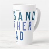 ブルーネイビー意味のある父の日の海モダンパパ カフェラテマグ (右アングル)