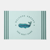 ブルーネイビー航海のいかりヨットクラブセーリングクジラ ドアマット (正面)