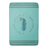 ブルーネイビー航海のいかりヨットクラブセーリングクジラ バスマット (正面縦)