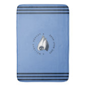 ブルーネイビー航海のいかりヨットクラブボートセーリング バスマット (正面縦)