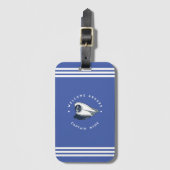 ブルーネイビー航海のいかりヨットクラブボートセーリング ラゲッジタグ (正面縦)