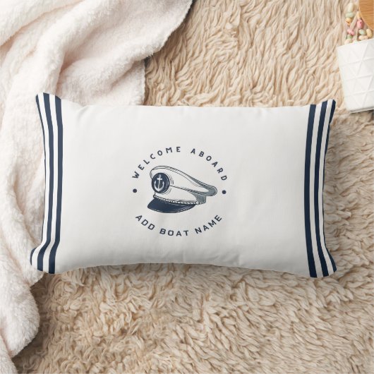 ブルーネイビー航海のいかりヨットクラブボートセーリング ランバークッション (ブランケット)