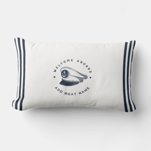 ブルーネイビー航海のいかりヨットクラブボートセーリング ランバークッション (正面)