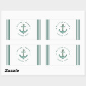 ブルーネイビー航海のいかりヨットクラブボートセーリング 長方形シール (シート)