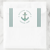 ブルーネイビー航海のいかりヨットクラブボートセーリング 長方形シール (バッグ)