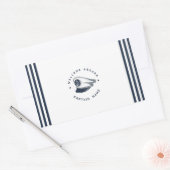 ブルーネイビー航海のいかりヨットクラブボートセーリング 長方形シール (封筒)