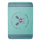 ブルーネイビー航海のいかりヨットクラブボートチームナム バスマット (正面縦)