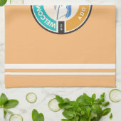 ブルーネイビー航海のいかりヨットクラブボートマリーナ キッチンタオル (折り畳み)