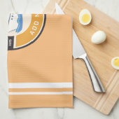 ブルーネイビー航海のいかりヨットクラブボートマリーナ キッチンタオル (四つ折り)