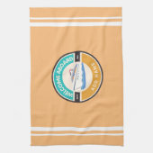 ブルーネイビー航海のいかりヨットクラブボートマリーナ キッチンタオル (縦)