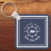 ブルーネイビー航海のいかりヨットクラブボートマリーナ キーホルダー (正面)