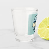 ブルーネイビー航海のいかりヨットクラブボートマリーナ ショットグラス (左)