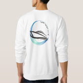 ブルーネイビー航海のいかりヨットクラブボートマリーナ スウェットシャツ (裏面)