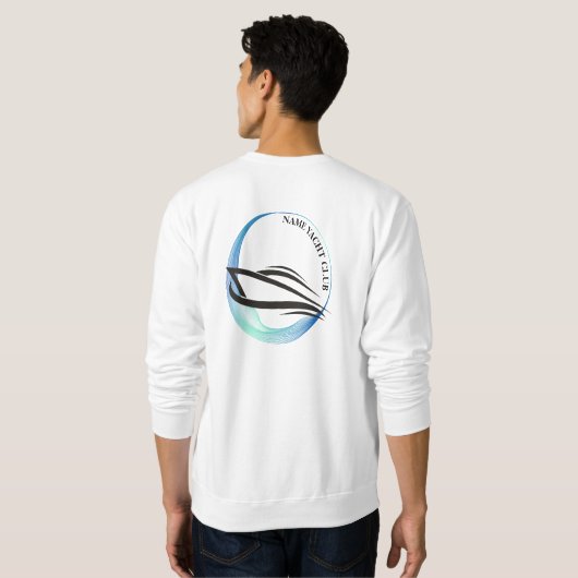 ブルーネイビー航海のいかりヨットクラブボートマリーナ スウェットシャツ (裏面フル)