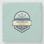 ブルーネイビー航海のいかりヨットクラブボートマリーナ ストーンコースター (正面)