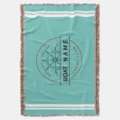 ブルーネイビー航海のいかりヨットクラブボートマリーナ スローブランケット (正面縦)