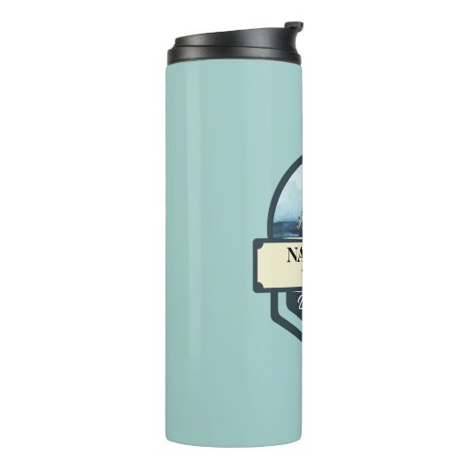 ブルーネイビー航海のいかりヨットクラブボートマリーナ タンブラー (回転左)