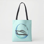 ブルーネイビー航海のいかりヨットクラブボートマリーナ トートバッグ (正面)