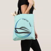 ブルーネイビー航海のいかりヨットクラブボートマリーナ トートバッグ (クローズアップ)