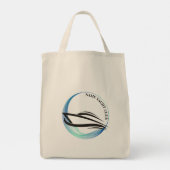 ブルーネイビー航海のいかりヨットクラブボートマリーナ トートバッグ (裏面)