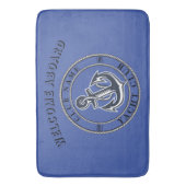 ブルーネイビー航海のいかりヨットクラブボートマリーナ バスマット (正面縦)