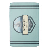 ブルーネイビー航海のいかりヨットクラブボートマリーナ バスマット (正面縦)