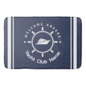 ブルーネイビー航海のいかりヨットクラブボートマリーナ バスマット (正面)