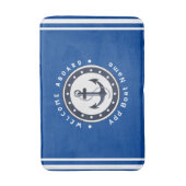 ブルーネイビー航海のいかりヨットクラブボートマリーナ バスマット (正面縦)